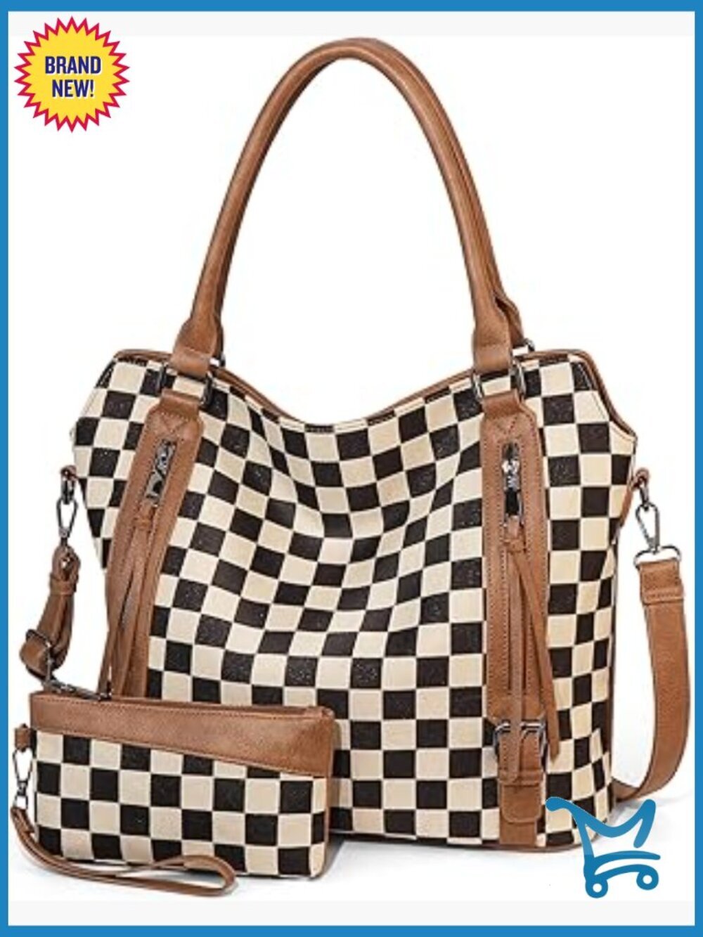 Large Hobo Tote Bag with Adjustable Strap and Multiple Pockets